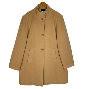 Lener Cordier Wool Cashmere Coat Camel Made in France Women's FR‎ 44 US 16